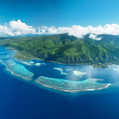 Tahiti from the sky © Grégoire Le Bacon _ LionAiles