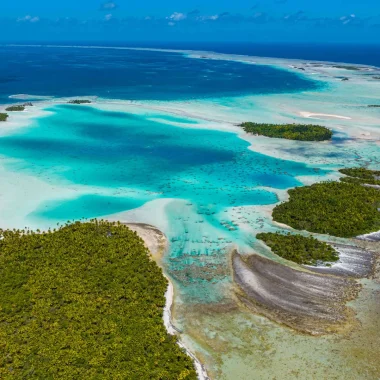 Aerial view of Rangiroa's Blue Lagoon © Michael Runkel